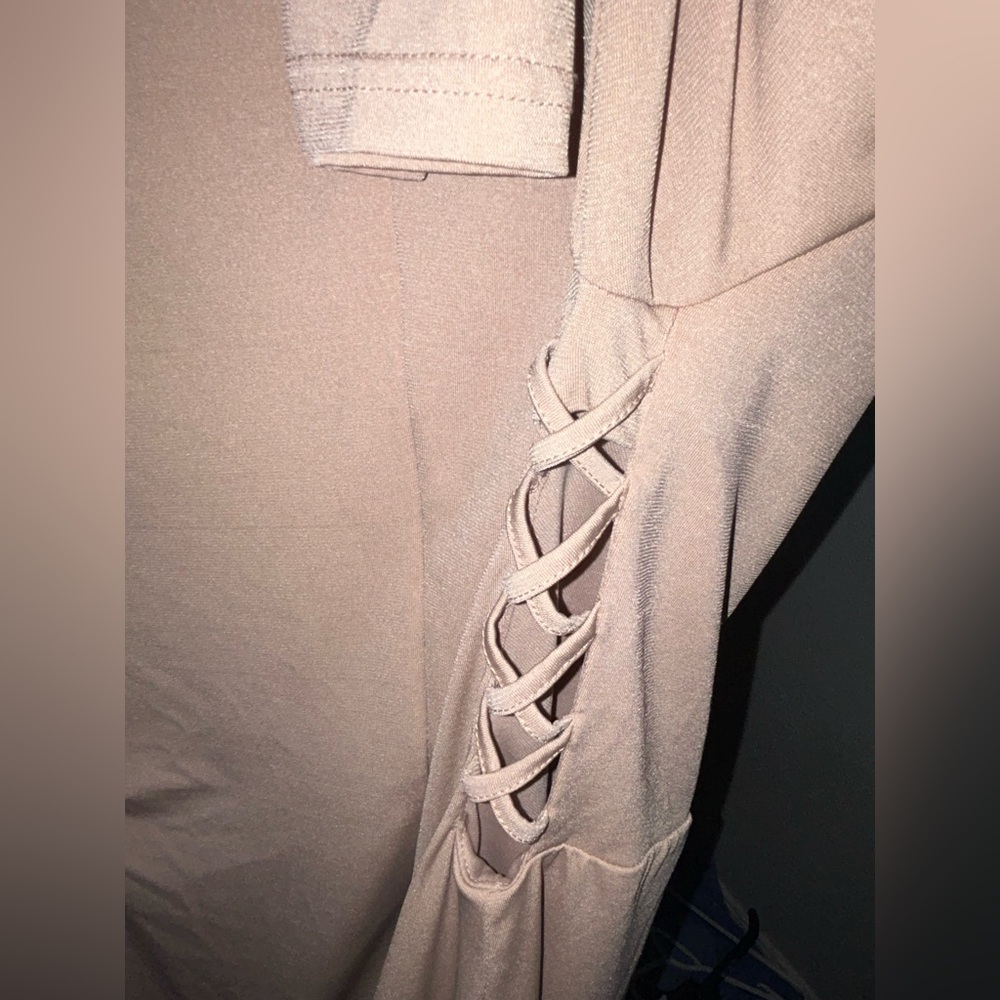 Charlotte Russe Long Sleeve Dress in Tan